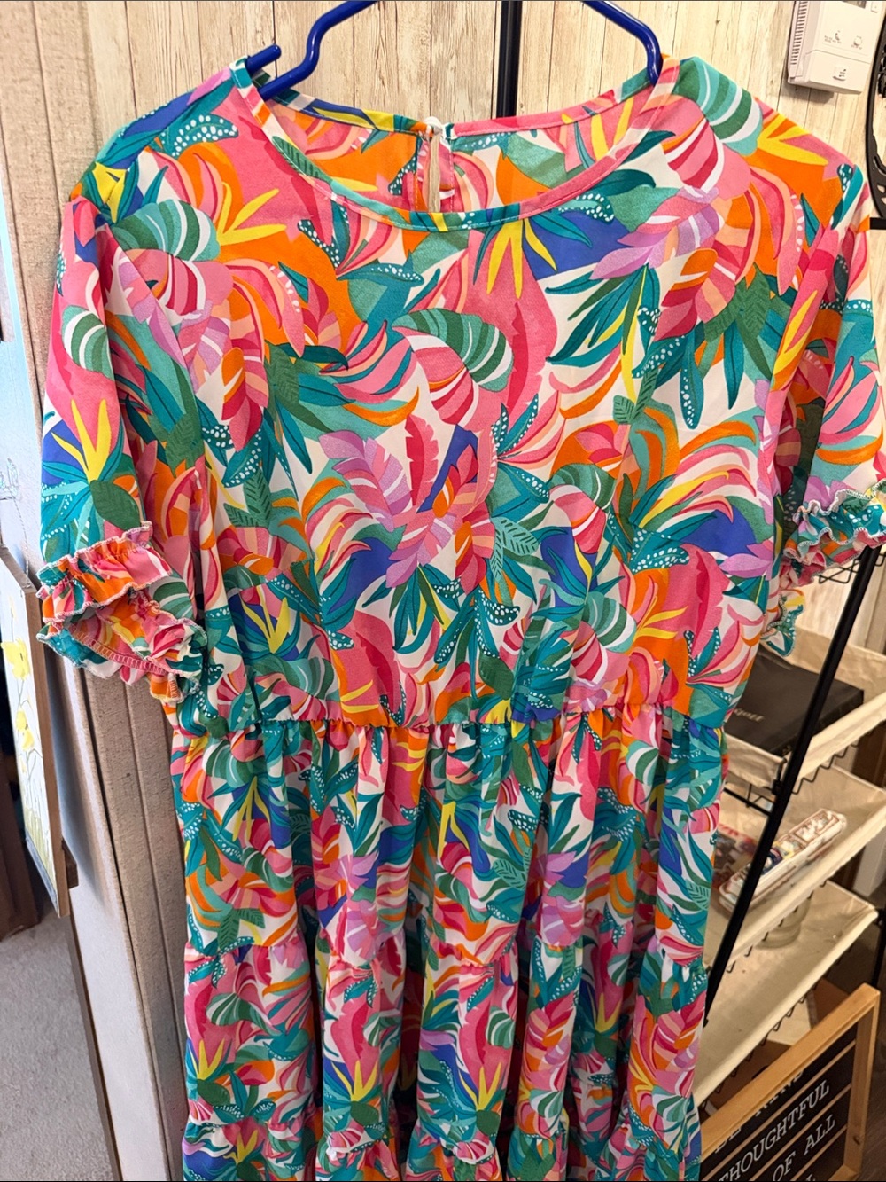 women’s floral leaf knee length dress